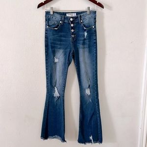 Celebrity Ace Flare Distressed Jeans